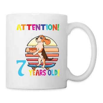 Dog Birthday I Am Now 7 Years Old - Mug - white - Right