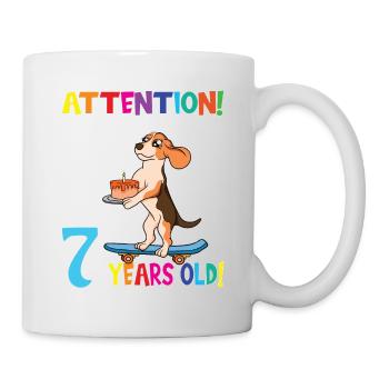 Dog Birthday I Am Now 7 Years Old - Mug - white - Right