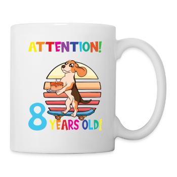 Dog Birthday I Am Now 8 Years Old - Mug - white - Right