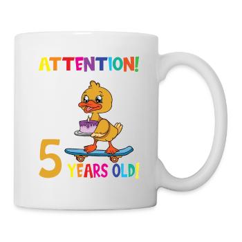 Anniversaire de canard, j'ai maintenant 5 ans - Mug blanc - blanc - Droite