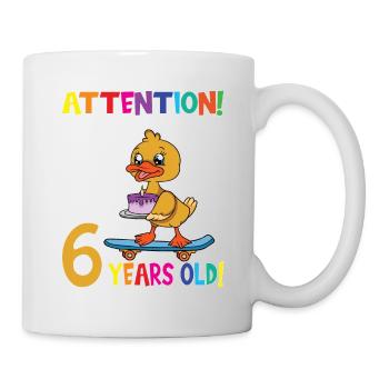 Anniversaire de canard J’ai maintenant 6 ans - Mug blanc - blanc - Droite