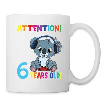 Anniversaire Koala J'ai maintenant 6 ans - Mug blanc - blanc - Droite