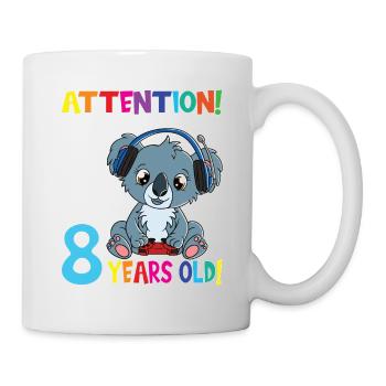 Koala Birthday I Am Now 8 Years Old - Mug - white - Right