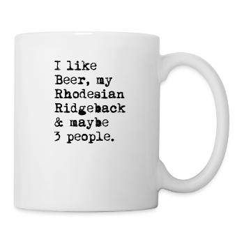 J’aime la bière mon rhodesian ridgeback et peut-être 3 - Mug blanc - blanc - Droite
