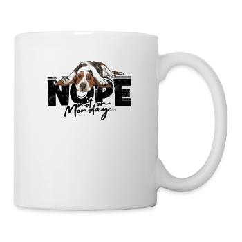 Nein nicht am Montag - Hund - Tasse - Weiß - Rechts