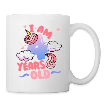 I am 4 years old | Unicorn theme | 4. - Mug - white - Right