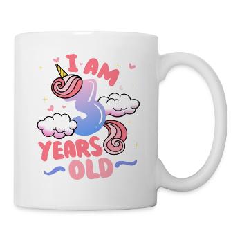 I am 3 years old | Unicorn Theme | 3. - Mug - white - Right