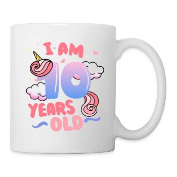 I am 10 years old | Unicorn theme | 10. - Mug - white - Right