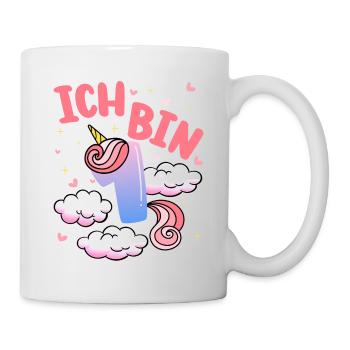 Ich Bin 1 Jahre Alt | Einhorn-thema | 1. - Tasse - Weiß - Rechts