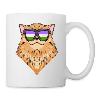 Genderqueer Lgbt Cat Persian Cat - Mug - white - Right
