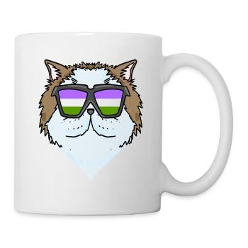 Genderqueer Chat Lgbt Chat Persan - Mug blanc - blanc - Droite