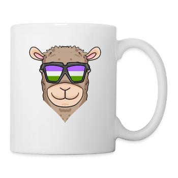 Genderqueer Lama Alpaga - Mug blanc - blanc - Droite
