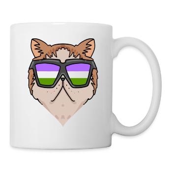 Genderqueer Lgbt Cat Exotic Shorthair Cat - Mug blanc - blanc - Droite