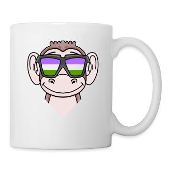 Singe Genderqueer - Mug blanc - blanc - Droite