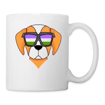 Genderqueer Chien Lgbt Epagneul Breton - Mug blanc - blanc - Droite