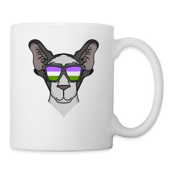 Genderqueer Lgbt Cat Oriental Shorthair - Mug blanc - blanc - Droite