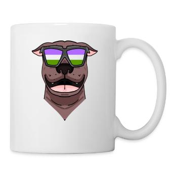 Genderqueer Lgbt Hund American Pit Bull Terrier - Tasse - Weiß - Rechts