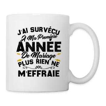 Humour Cadeau Ma Première Année De Mariage - Mug blanc - blanc - Droite