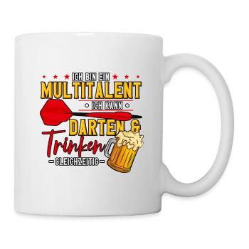 Darts Dartspieler - Tasse - Weiß - Rechts