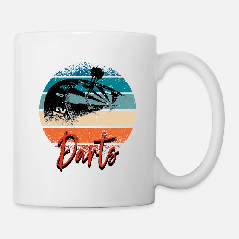 Fléchettes Rétro Fléchettes Joueur de fléchettes - Mug blanc - blanc