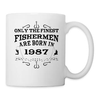 Angler born 1987 birthday - Mug - white - Right