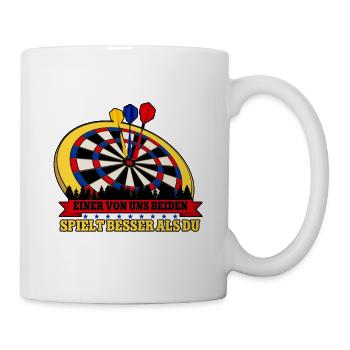 Darts Dartspieler - Tasse - Weiß - Rechts