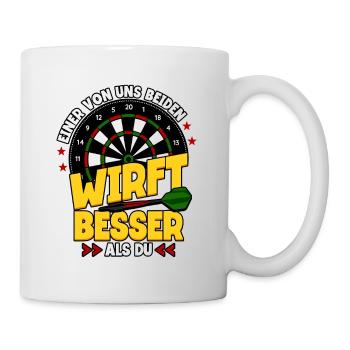 Darts Dartspieler - Tasse - Weiß - Rechts