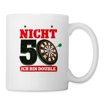 Ich bin nicht 50 ich bin Double Bullseye Darts - Tasse - Weiß - Rechts