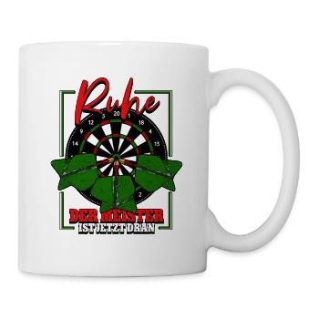 Ruhe Der Meister Wirft Darts Dartspieler - Tasse - Weiß - Rechts