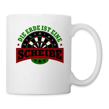 Die Erde ist eine Scheibe Darts Dartspieler - Tasse - Weiß - Rechts