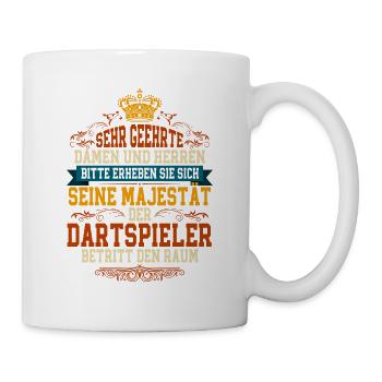 Darts Dartspieler - Tasse - Weiß - Rechts