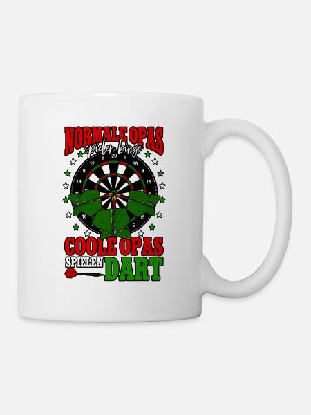 Dart Opa Darts Dartspieler - Tasse - Weiß