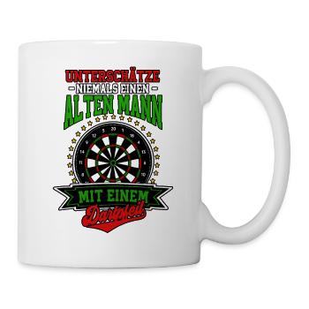 Unterschätze niemals einen alten Mann mit einem - Tasse - Weiß - Rechts