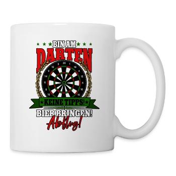 Darts Dartspieler - Tasse - Weiß - Rechts