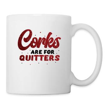 Corks are for Quitter's fun wine festival. - Mug - white - Right