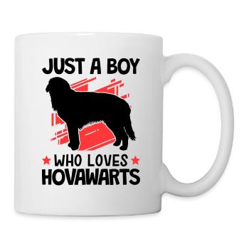 Boy the Hovawart loves German farmer dog - Mug - white - Right