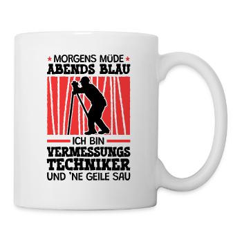 Ich bin Vermessungstechniker Vermesser - Tasse - Weiß - Rechts