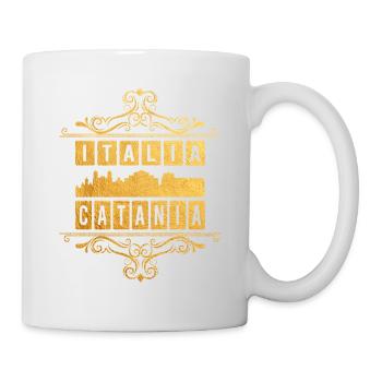 Catane Italie Ville Skyline Ornement Or Amour - Mug blanc - blanc - Droite
