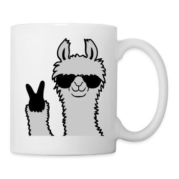 Cool Lama No Drama Llama Peace Sunglasses - Mug - white - Right