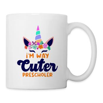 Preschool Kids Back to School Way Cuter for Girls - Mug - white - Right