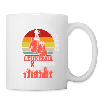 Son combat est mon combat contre la leucémie - Mug blanc - blanc - Droite