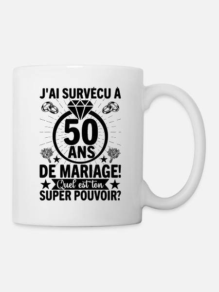 Cadeau Pour 50 Ans De Mariage - Mug blanc - blanc