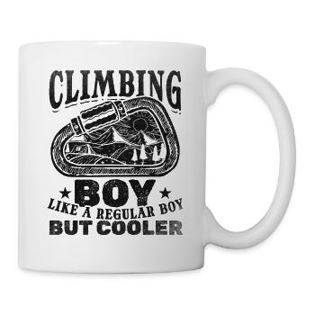 Climbing, bouldering, climber, boy, mountaineer - Mug - white - Right