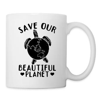 Turtles save our beautiful planet - - Mug - white - Right