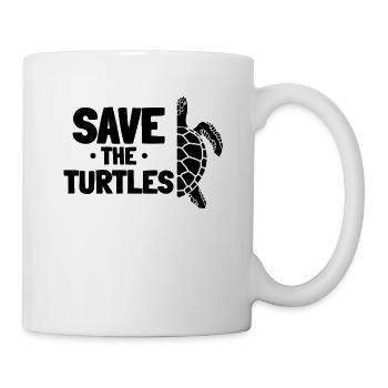 Save The Turtles Earth Day Schildkrötenliebhaber - Tasse - Weiß - Rechts