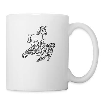 Happy unicorn and turtle lover with - Mug - white - Right
