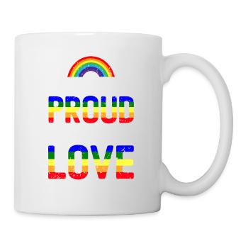 Ich bin stolz auf meine Liebe zu Gay - Tasse - Weiß - Rechts