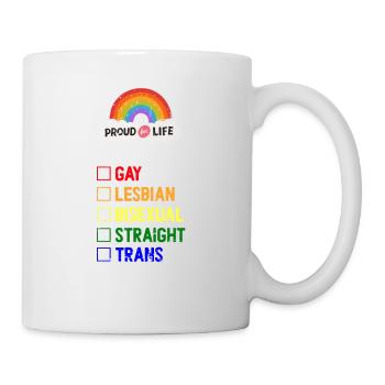 Fier pour la vie Gay Lesbienne Humaine - Mug blanc - blanc - Droite