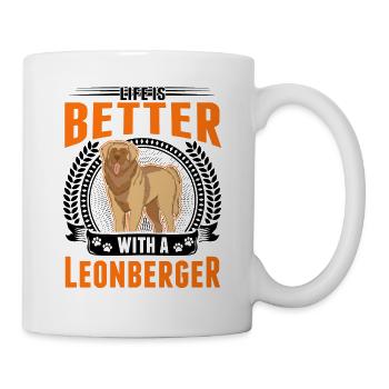 Life is better with a Leonberger - Mug - white - Right