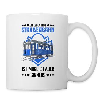 Straßenbahn Geschenk Straßenbahnfahrer Tram S-Bahn - Tasse - Weiß - Rechts
